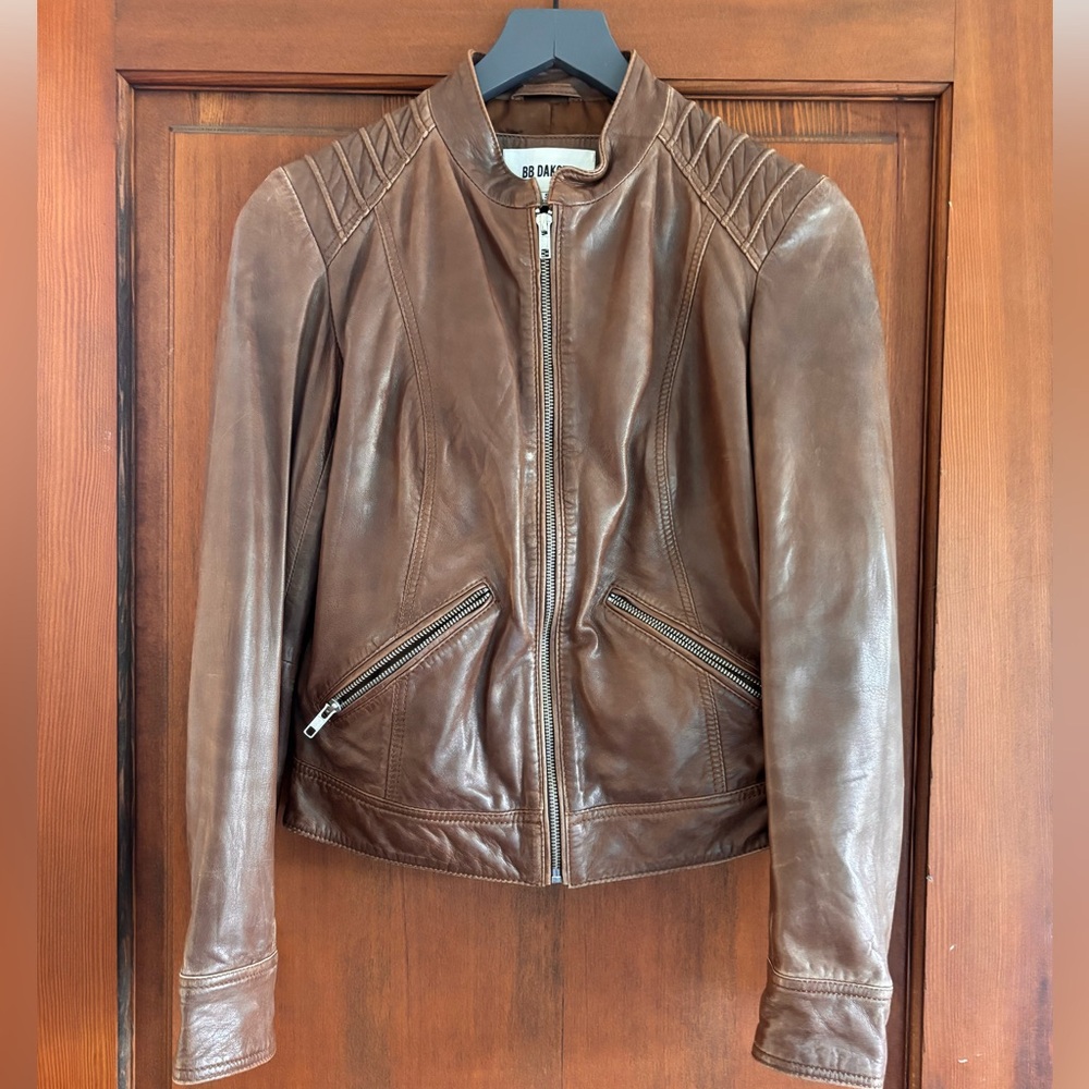 BB Dakota Rich Brown Leather Jacket